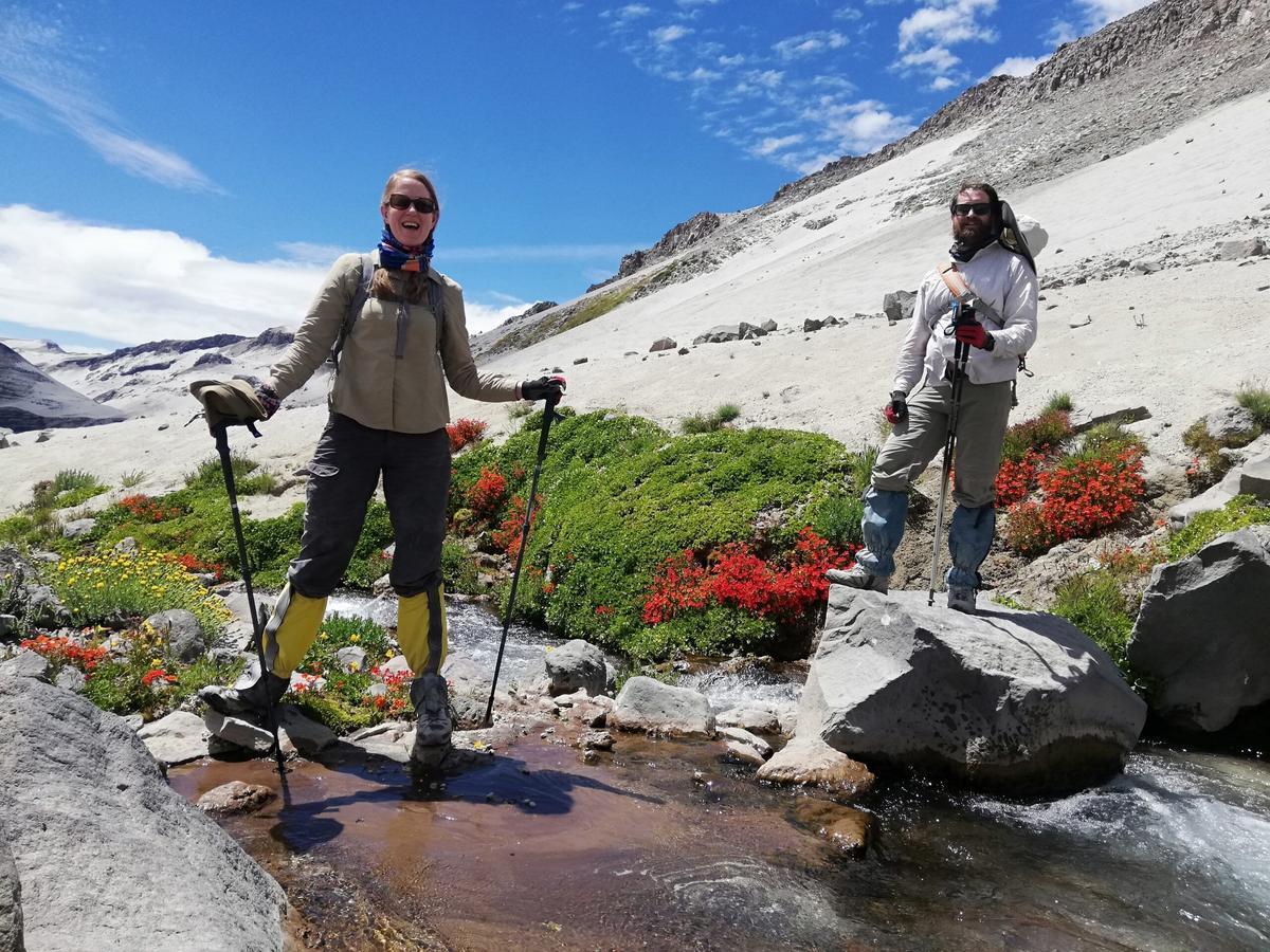 Tourists in the Andes Mountains
