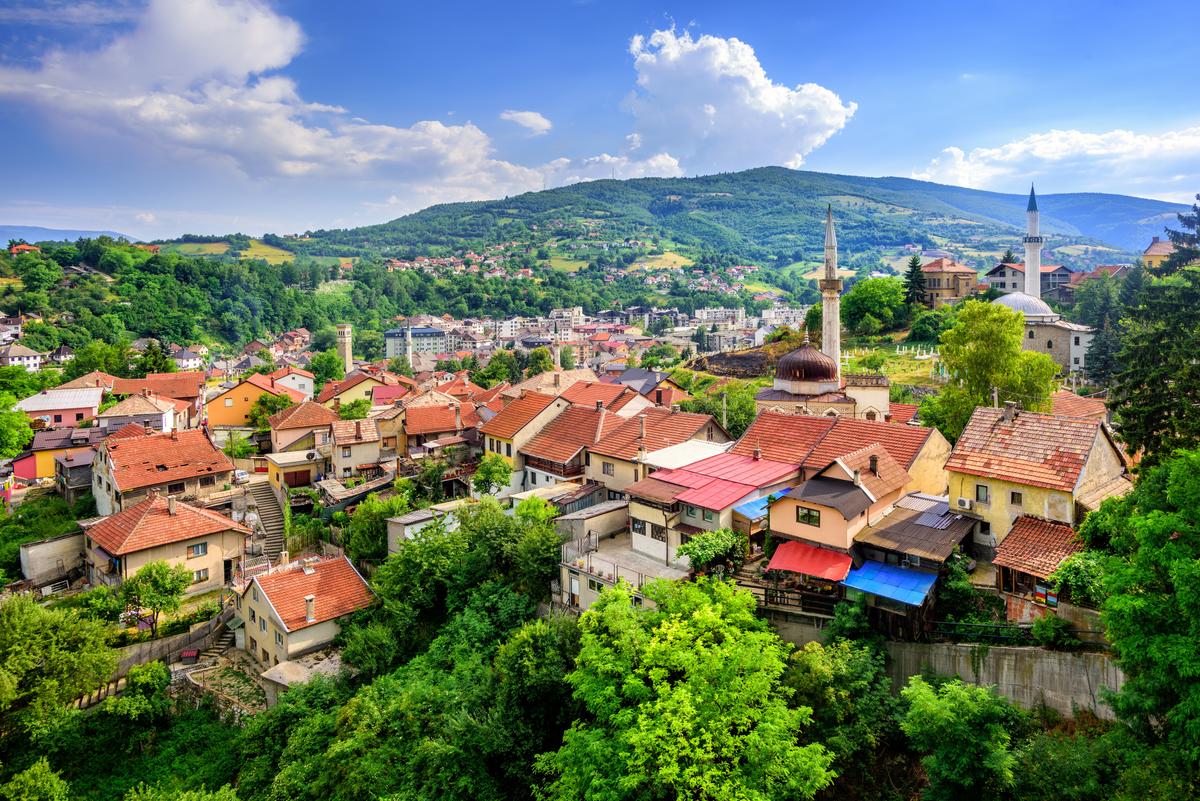Панорама исторического старого города Травник