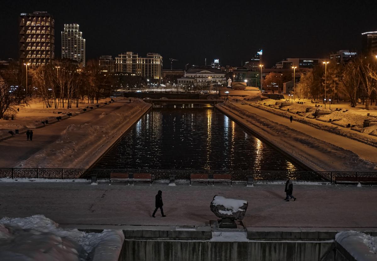 Плотинка в Екатеринбурге зимой