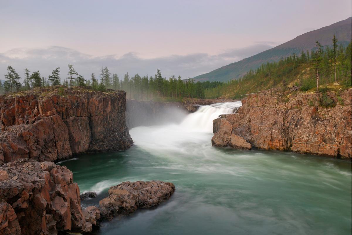Водопад на плато Путорана