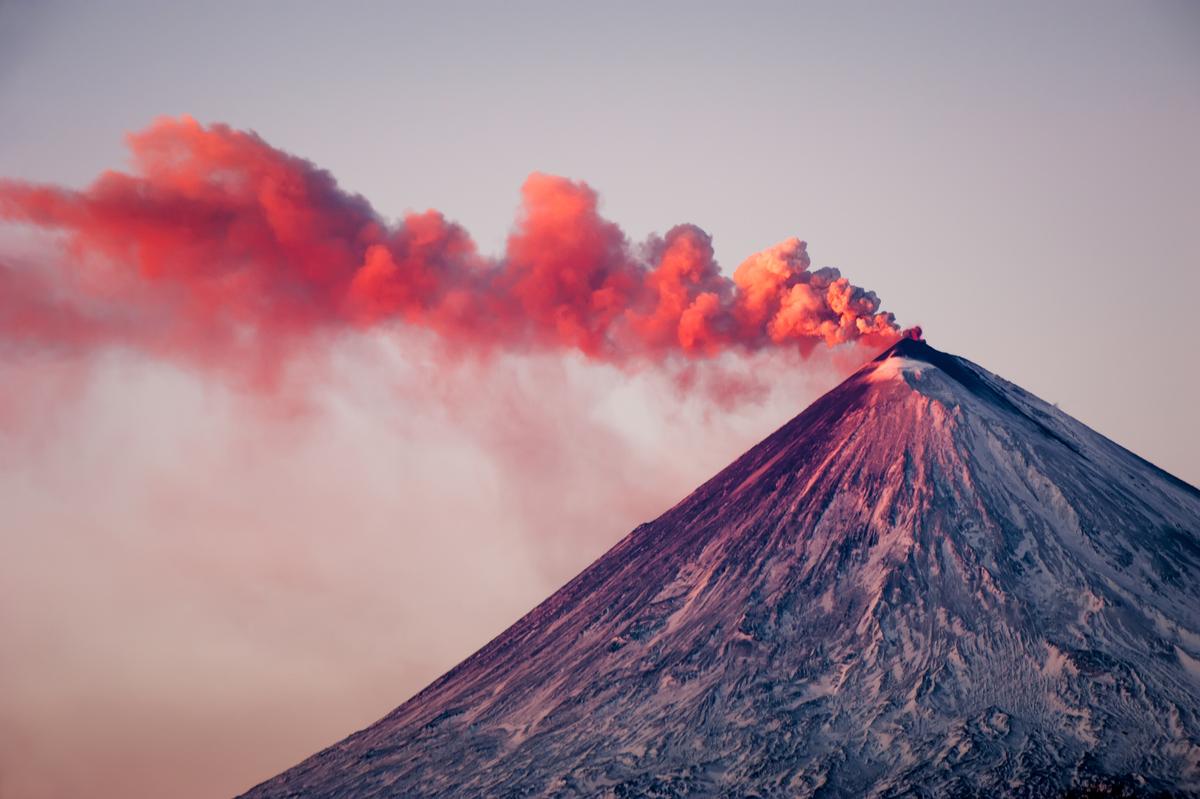 Active volcano in Kamchatka