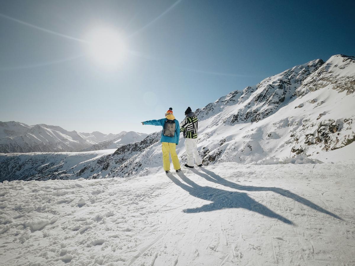 Two girls in the Bansko mountains in Bulgaria