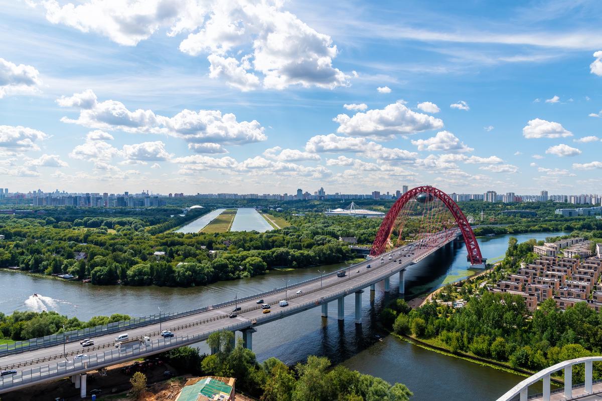 Панорамный вид на Москву и Живописный мост