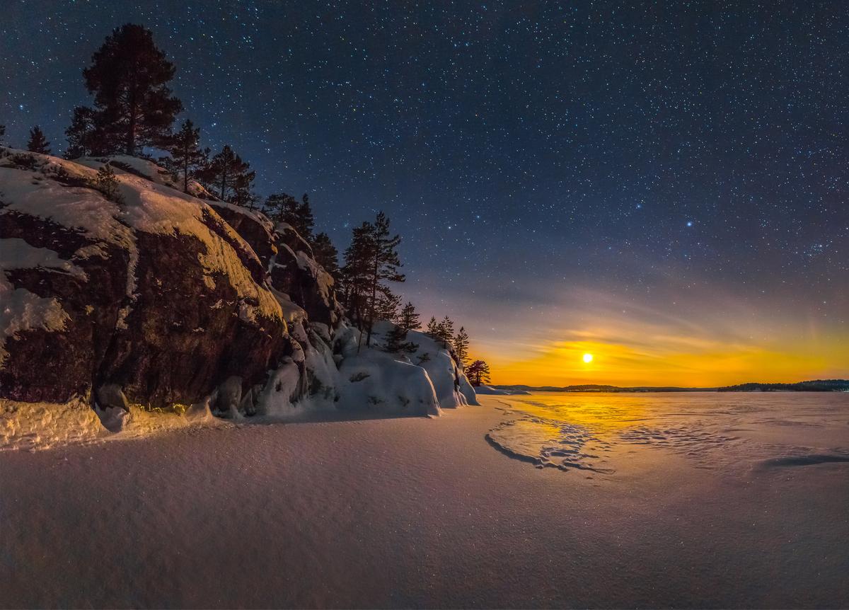 Северное сияние в Карелии