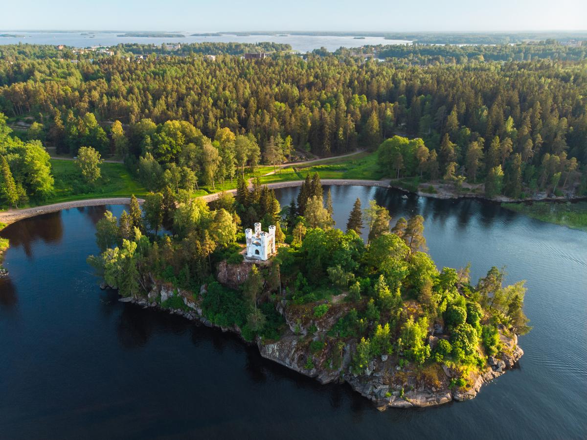 Вид с воздуха на парк «Монрепо»