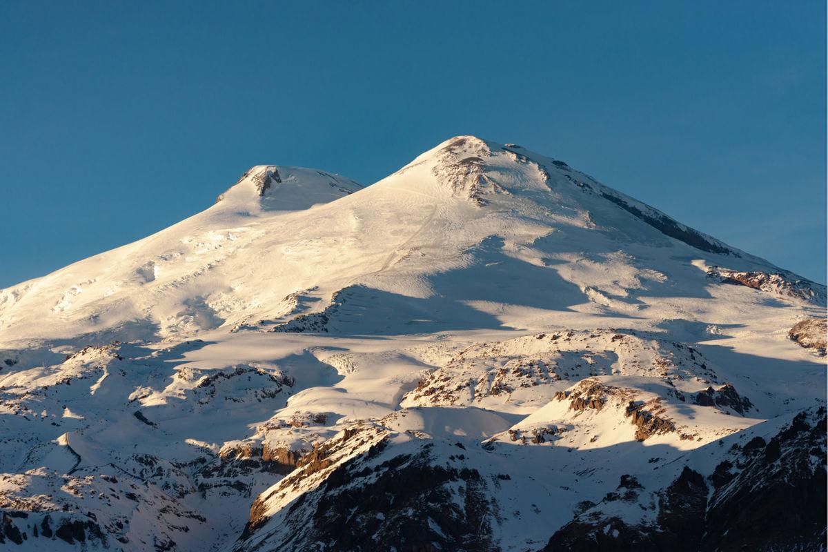 View of the snow-covered Mount Elbrus