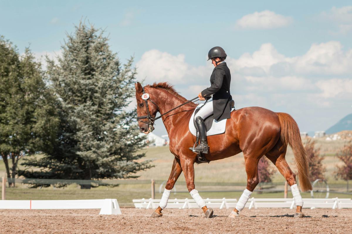 A girl in equipment on a horse