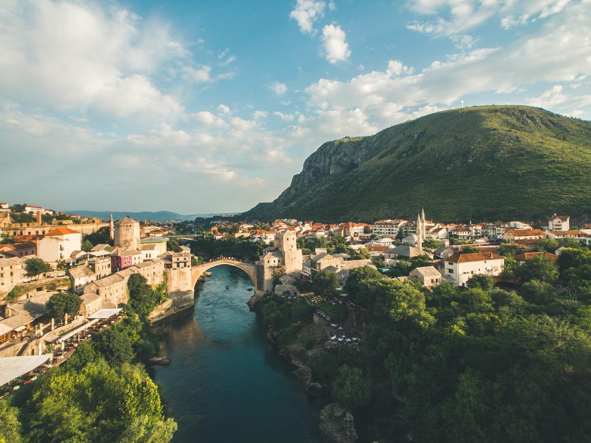 Old Bridge Area of the Old City of Mostar