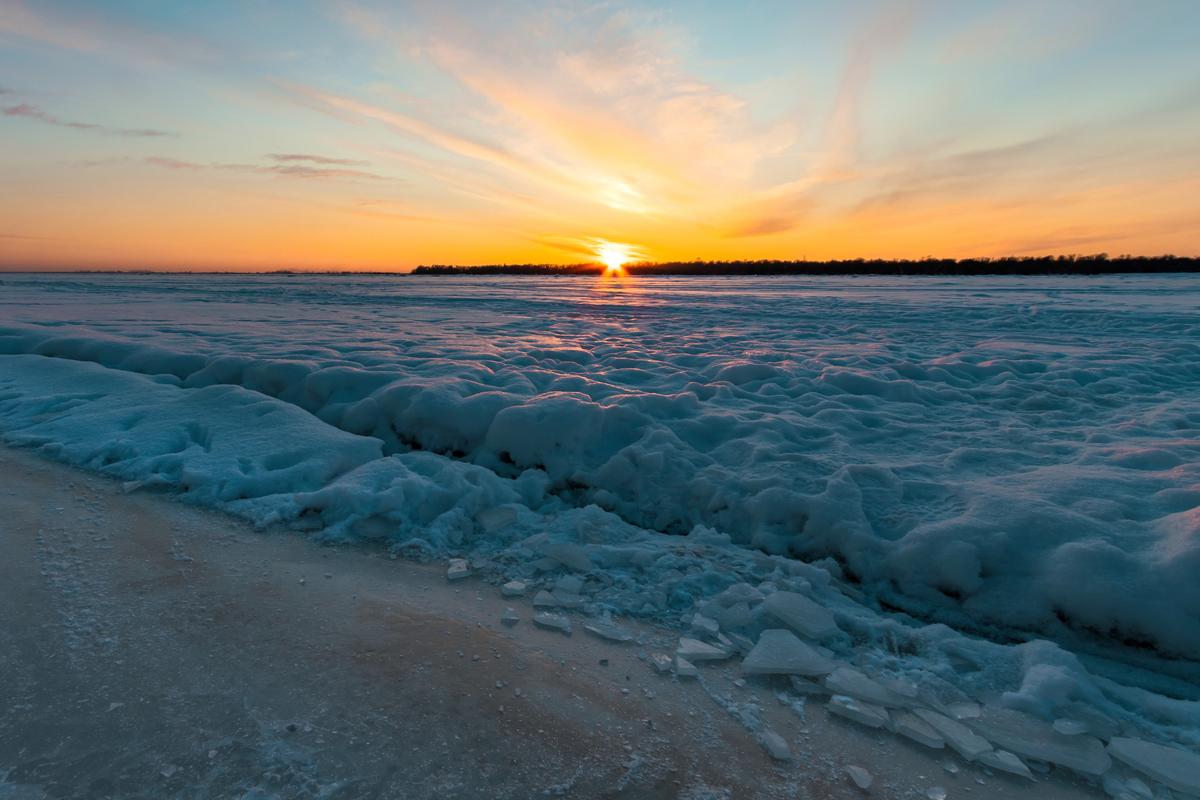 Дрейф льда на Северной Двине