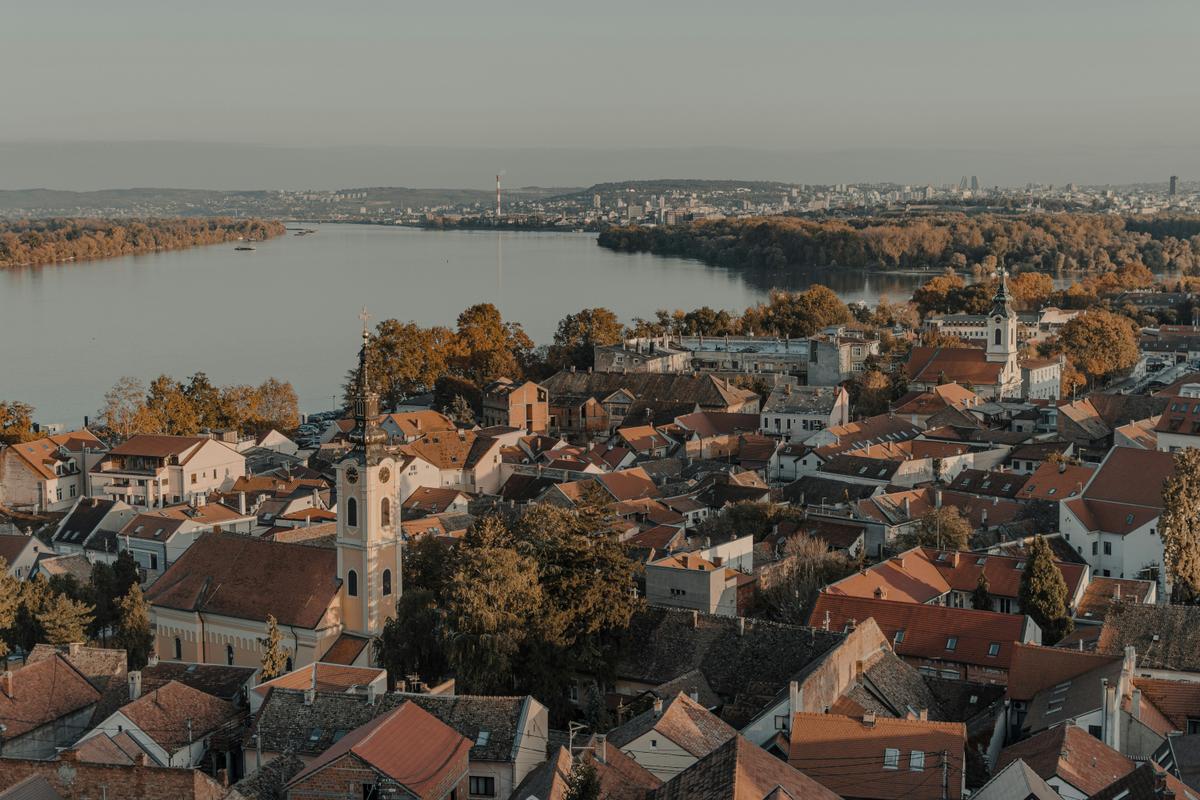 Belgrade autumn landscape in Serbia