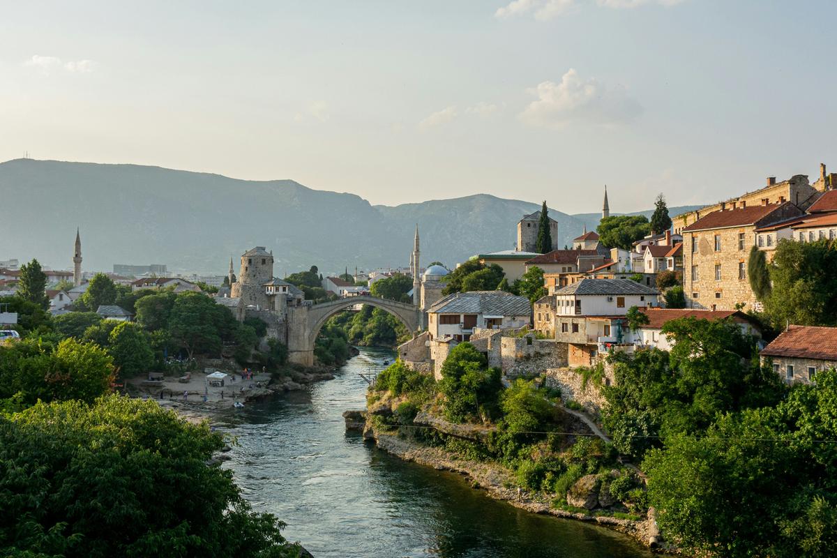 The city of Mostar in Bosnia and Herzegovina