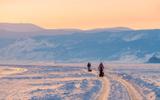 Переход в Хужир, закат у скалы Шаманки