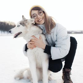 Новый год в гостях у хаски в Карелии