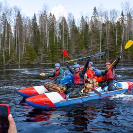 Сплав по реке Укса на катамаранах. 4 дня в Карелии