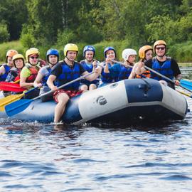 Сплав на рафтах по реке Шуе в Карелии
