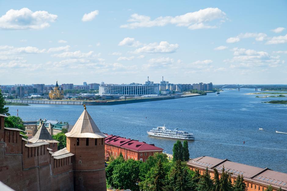 Слияние рек Волги и Оки